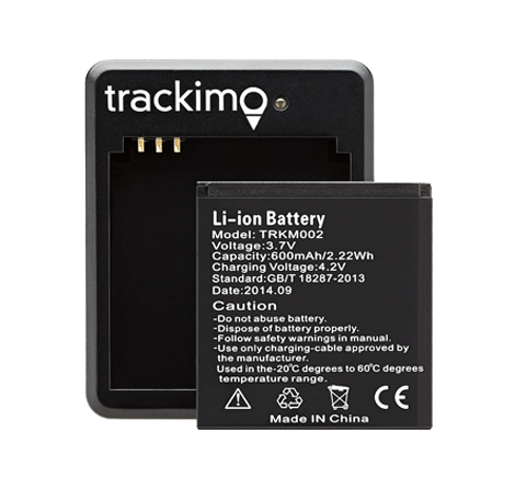 Trackimo 600mAh Li-Ion Battery & free Charging Cradle. Be ready at all Times. - Trackimo.com.au